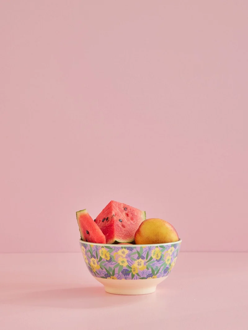 rice, Bowl with Fancy Pansy Print - Medium - 700ml