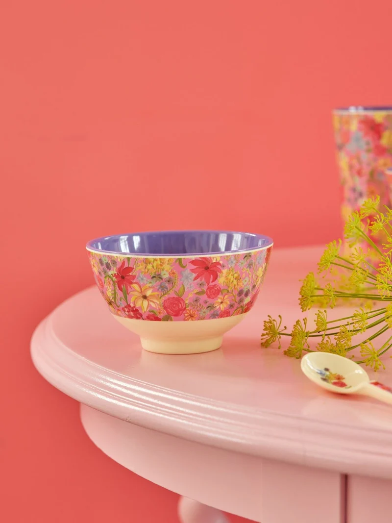 rice, Melamine Bowl with Swedish Flower Print, Small, 300ml