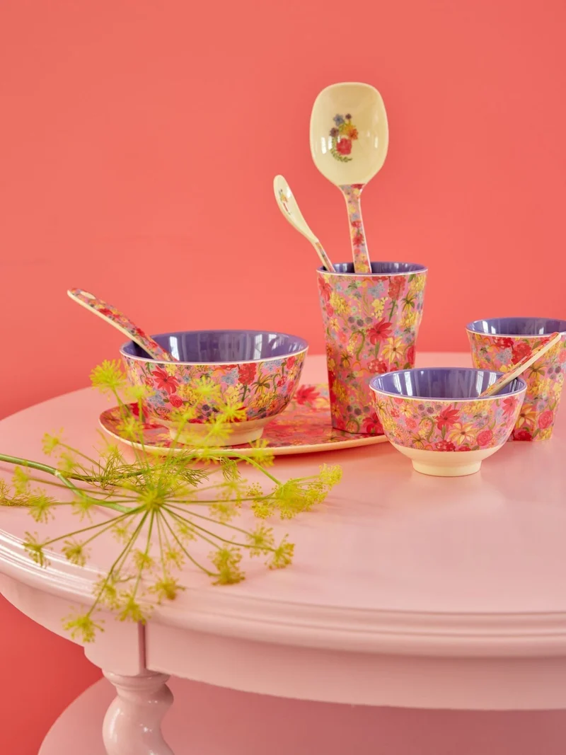 rice, Melamine Bowl with Swedish Flower Print, Small, 300ml