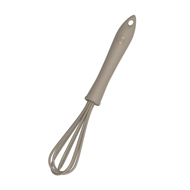Schneebesen 19cm, KochBlume, Silikon, Edelstahl, Kunststoff, taupe