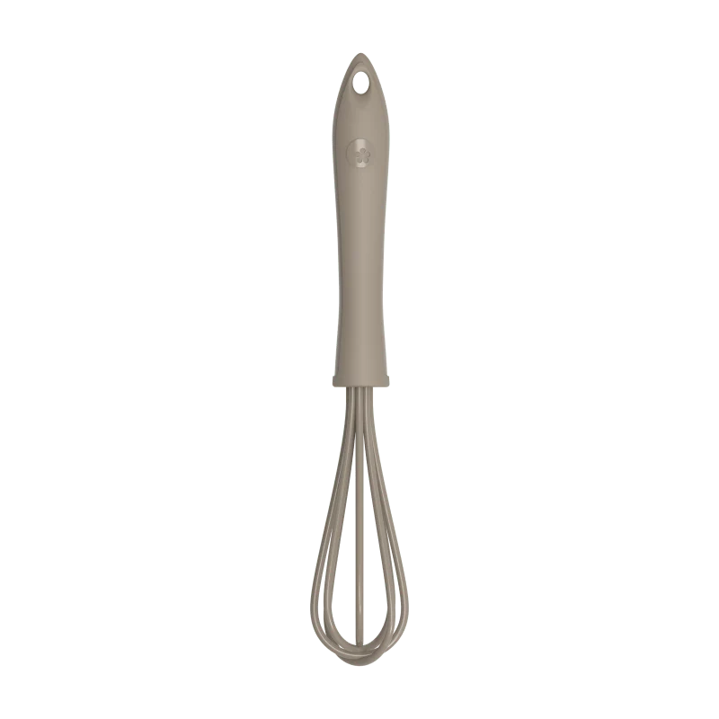 Schneebesen 19cm, KochBlume, Silikon, Edelstahl, Kunststoff, taupe
