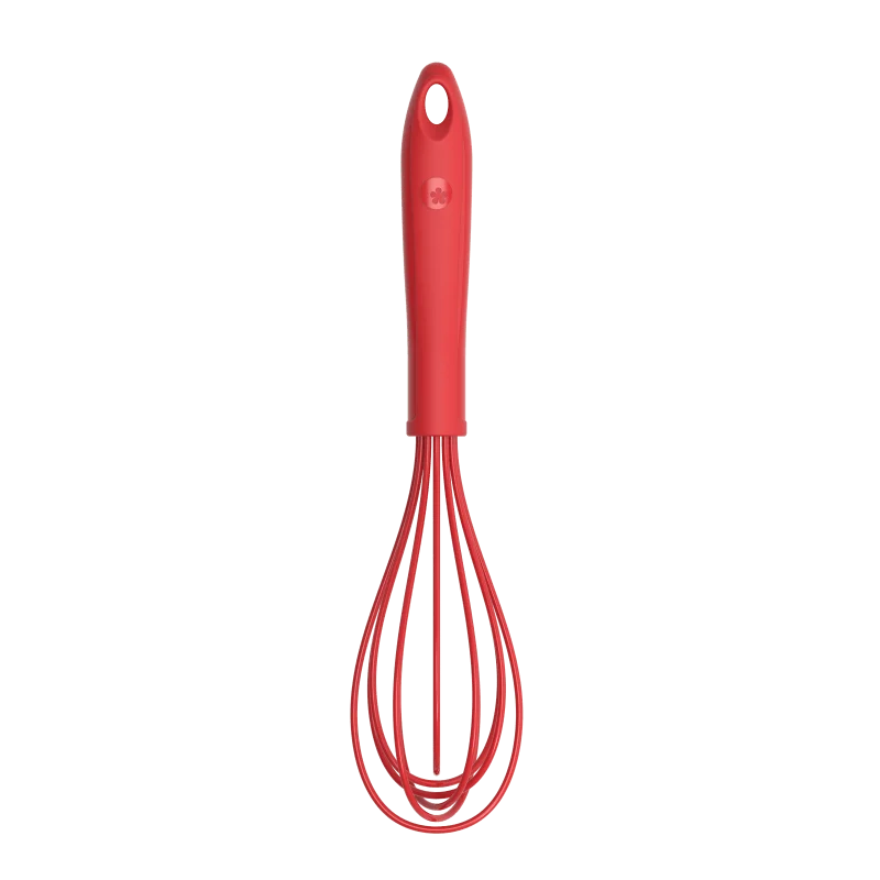 Schneebesen 28cm, KochBlume, Silikon, Edelstahl, Kunststoff, rot