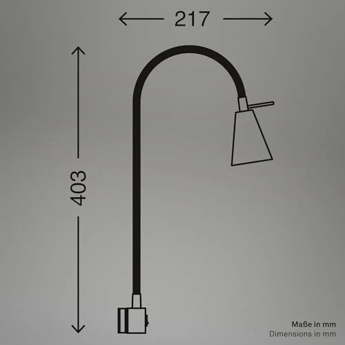 BRILONER - LED Leselampe mit Schalter am Gehäuse, schwenkbar, GU10 4,7W, 400lm, warmweißes Licht, Wandleuchte Innen, Wandlampe, Bettlampe, Lampe Bett, Leselicht, Nachttischlampe, 40,3 cm, Weiß