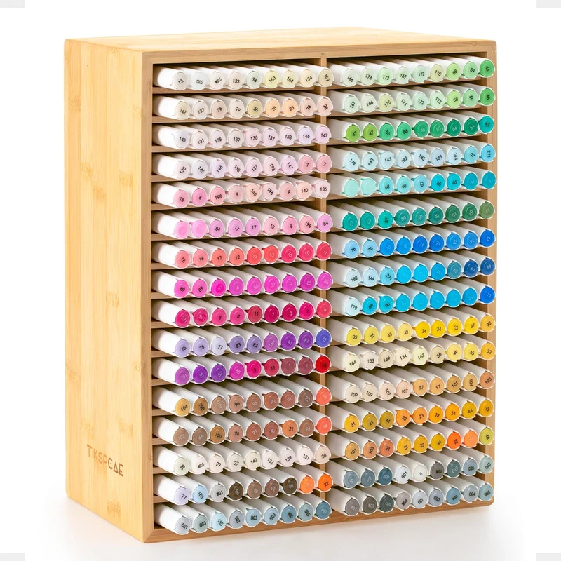 Marker Organizer für 288 Marker, Bambus hölzerne Schreibtisch Lagerung Veranstalter Rack, Marker Stifte Bleistifte Kunst Pinsel Lagerung Halter für Haus Klassenzimmer Büro Dekor
