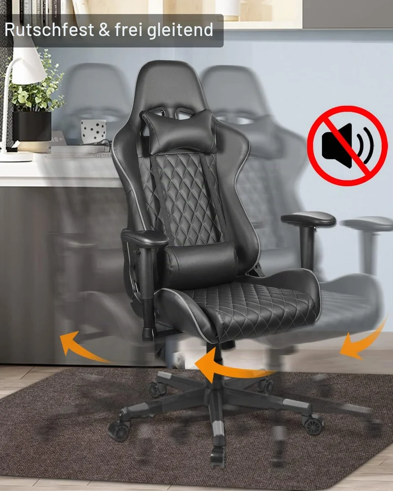 Bürostuhl Unterlage, 90 x 120 cm, Braun, Bodenschutzmatte bürostuhl,