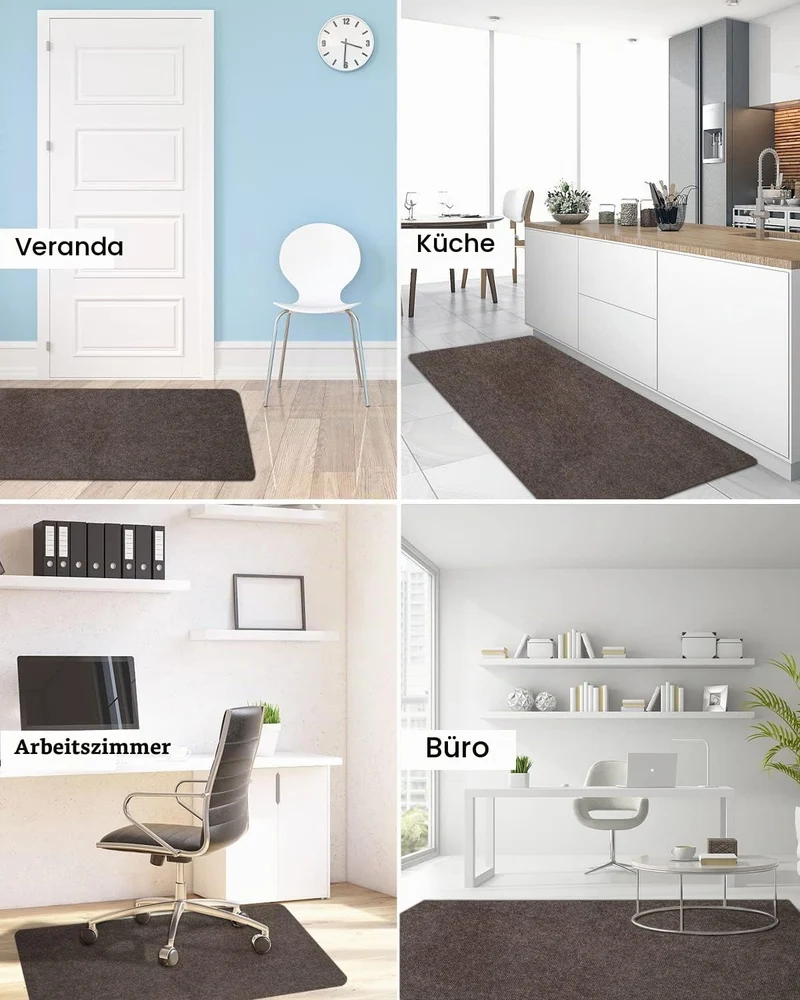 Bürostuhl Unterlage, 90 x 120 cm, Braun, Bodenschutzmatte bürostuhl,