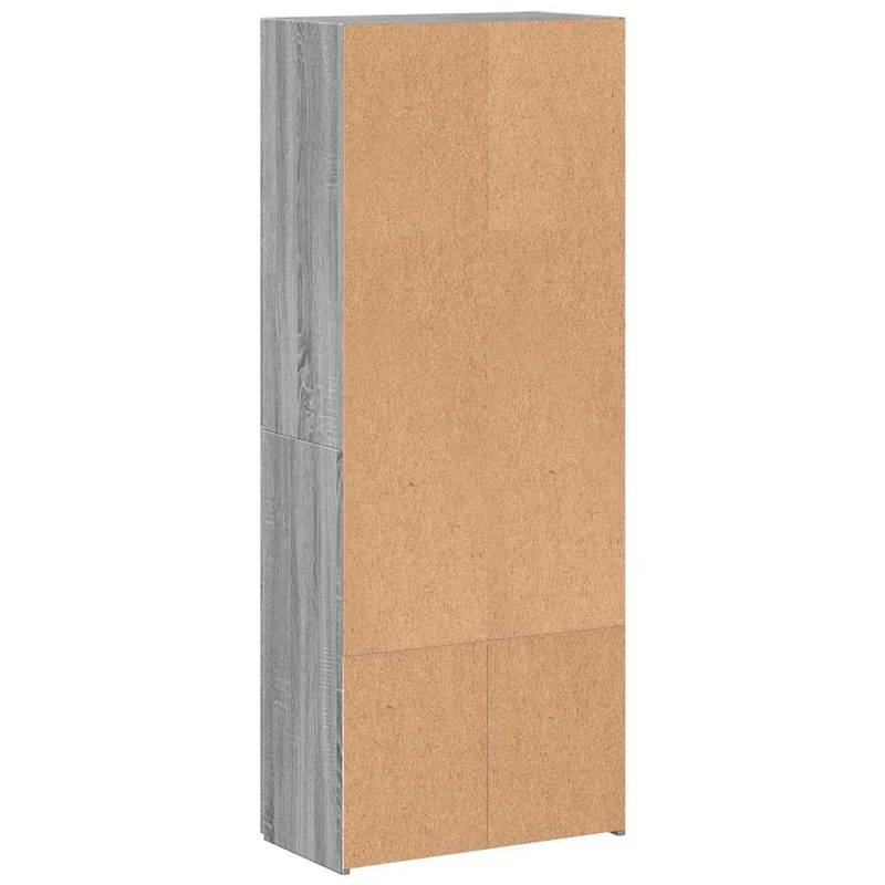 Aktenschrank Grau Sonoma Holzwerkstoff 60x32x153 cm mit 4 Fächern und Tür für Büro Homeoffice Arbeitszimmer Stauraum Ablage Ordnung und Sicherheit