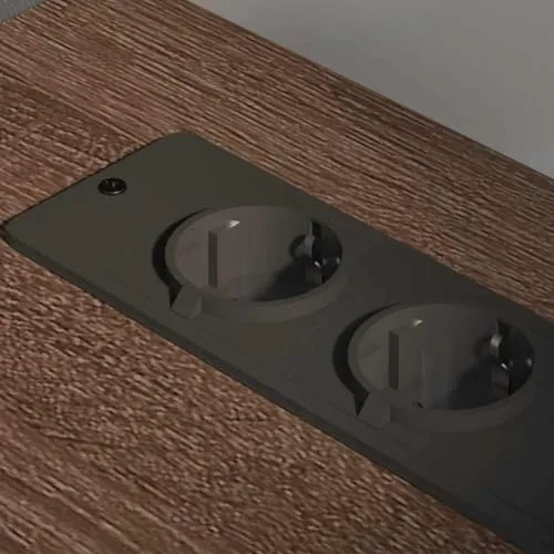 Büro-Aufbewahrungsschrank Braun Eiche 61x46x67 cm Holzwerkstoff mit Ladestation Robuster Stahlrahmen 4 Fächer 3 Regalböden Modernes Design für Homeoffice Büro Wohnzimmer Flur