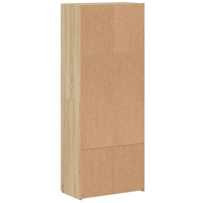 Aktenschrank Sonoma-Eiche Holzwerkstoff 60x32x153 cm Büroschrank mit 4 Fächern, Stauraum für Akten, Ordner und Dokumente, ideal für Büro, Arbeitszimmer, Homeoffice, Archivierung und Ordnung