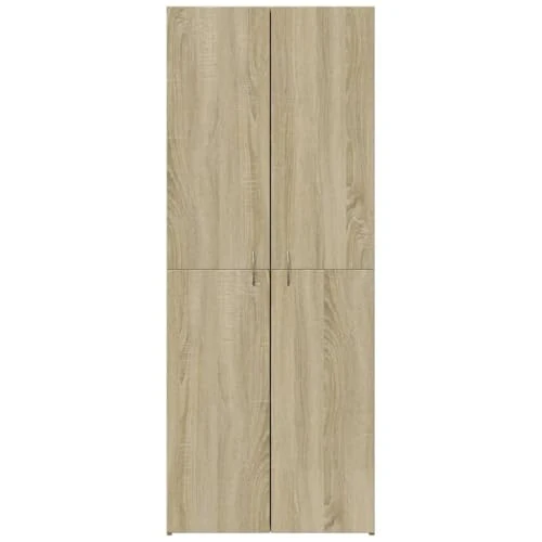 Aktenschrank Sonoma-Eiche Holzwerkstoff 60x32x153 cm Büroschrank mit 4 Fächern, Stauraum für Akten, Ordner und Dokumente, ideal für Büro, Arbeitszimmer, Homeoffice, Archivierung und Ordnung