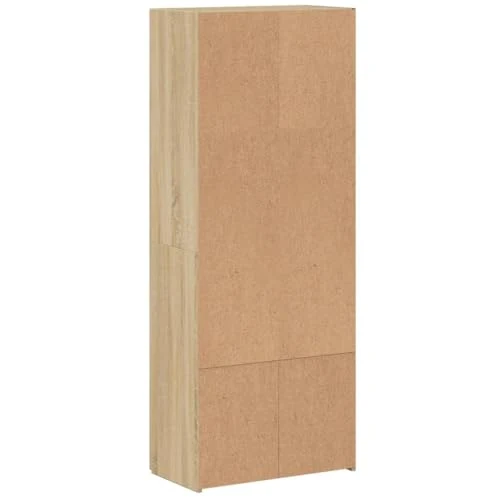 Aktenschrank Sonoma-Eiche Holzwerkstoff 60x32x153 cm Büroschrank mit 4 Fächern, Stauraum für Akten, Ordner und Dokumente, ideal für Büro, Arbeitszimmer, Homeoffice, Archivierung und Ordnung