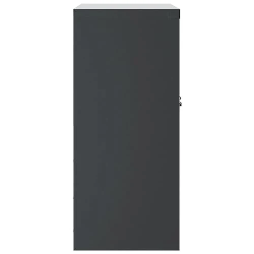 Aktenschrank Anthrazit aus pulverbeschichtetem Stahl 79x40x90 cm abschließbar Büroschrank mit Regal für Dokumentenschrank und Ordnerschrank Büro Arbeitszimmer Homeoffice