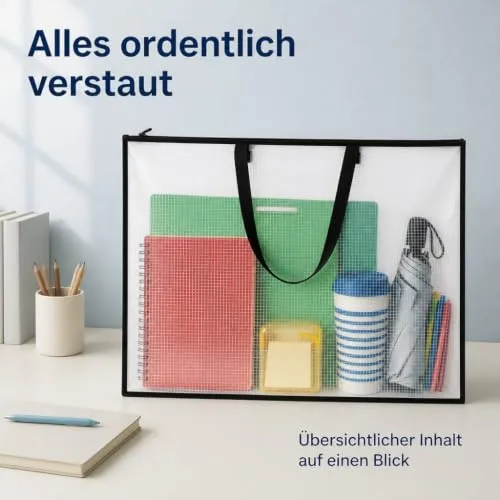 2 Stück Zeichenmappe A2, Sammelmappe mit wasserfester Aufbewahrung, DIN A2 Mappe Mit Reißverschluss, Ideal Zum Organisieren Von Zeichnungen Dokumenten Kunstwerken