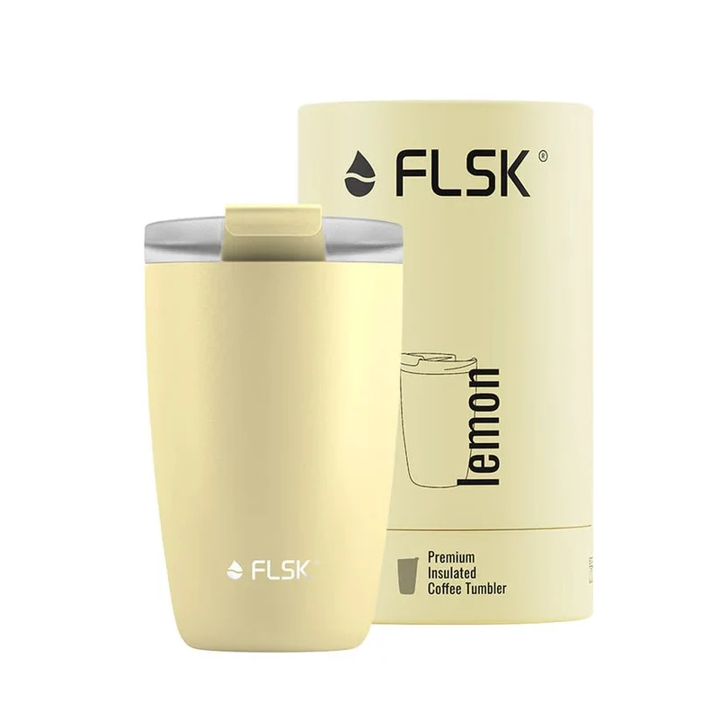 FLSK To-Go - Cup aus Edelstahl, lemon, 350ml, 14,2cm hoch