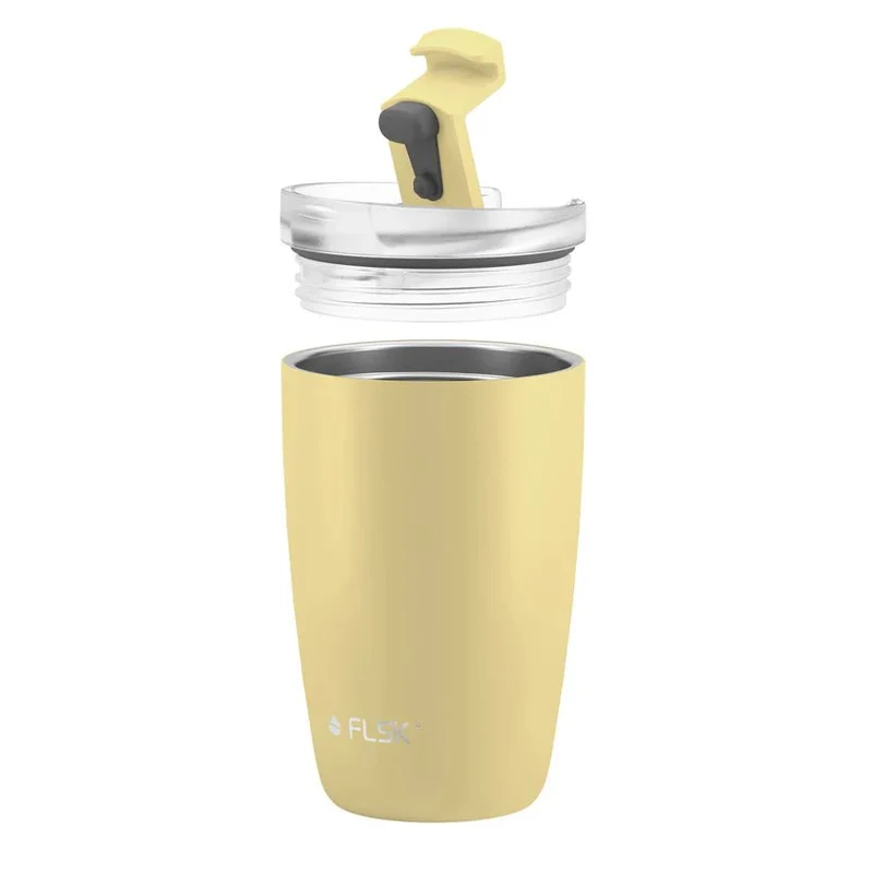 FLSK To-Go - Cup aus Edelstahl, lemon, 350ml, 14,2cm hoch