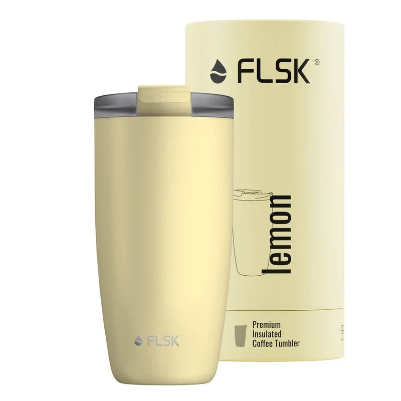 FLSK To-Go - Cup aus Edelstahl, lemon, 500ml, 17,8cm hoch