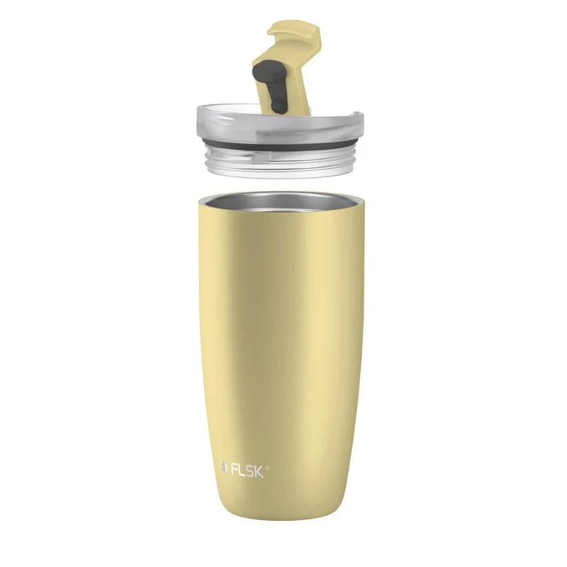 FLSK To-Go - Cup aus Edelstahl, lemon, 500ml, 17,8cm hoch
