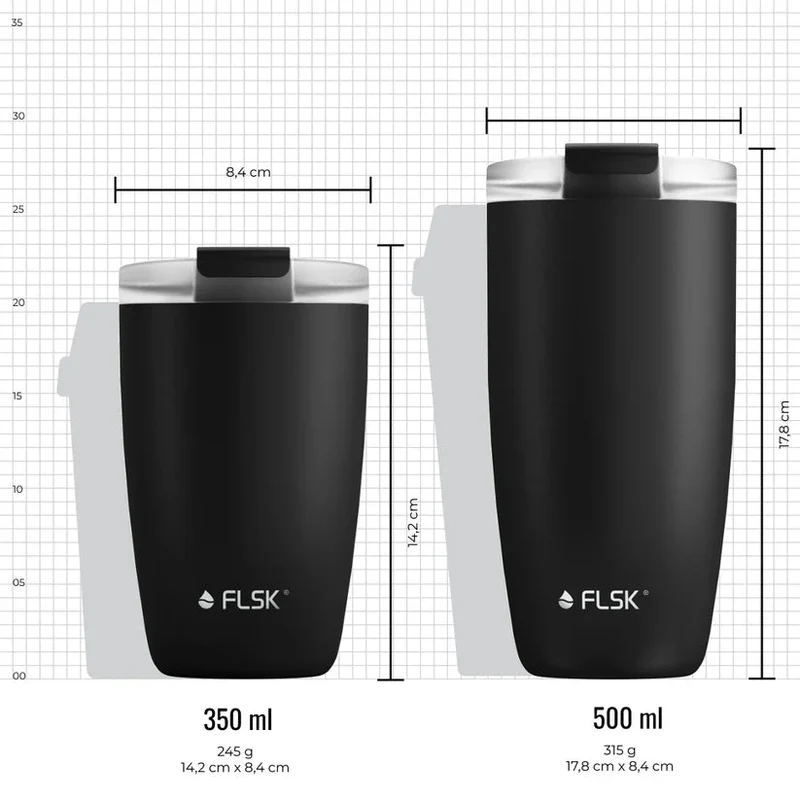 FLSK To-Go - Cup aus Edelstahl, peach, 500ml, 17,8cm hoch