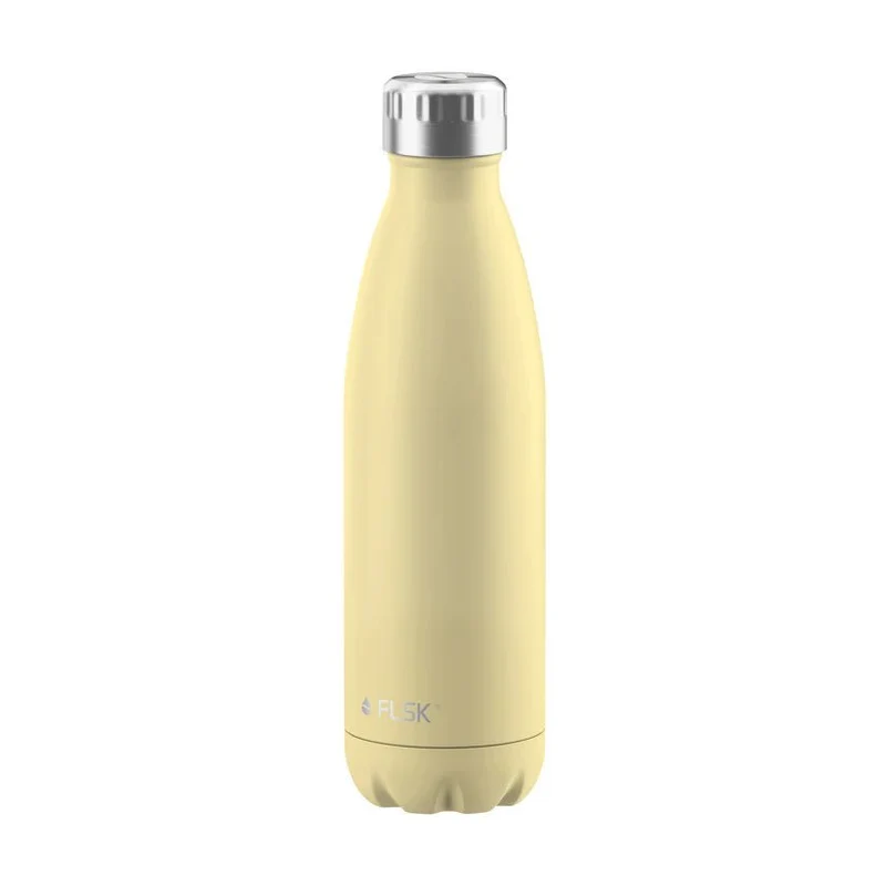 FLSK Trinkflasche aus Edelstahl, lemon, 500ml, 25,5cm hoch