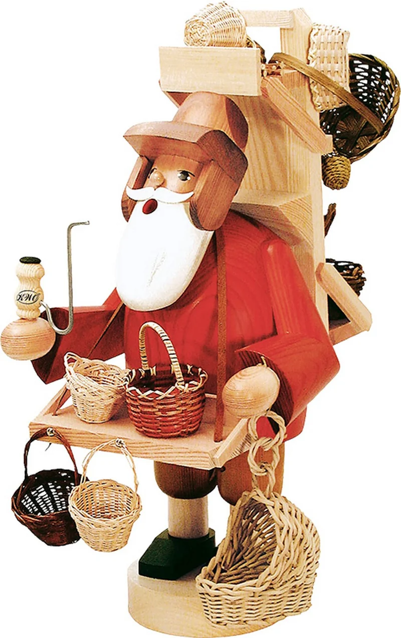KWO - Räuchermann Korbhändler, Holzkunst, Höhe 23cm