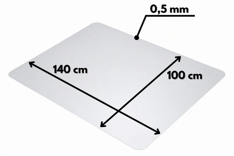 ZOLTA Bodenschutzmatte für Hartböden 0,5mm 100 x 140cm Halbtransparent - Schreibtischstuhl Unterlage - Bürostuhl Matte - Bodenmatte unter Bürostuhl und Schreibtisch - Schreibtischunterlage
