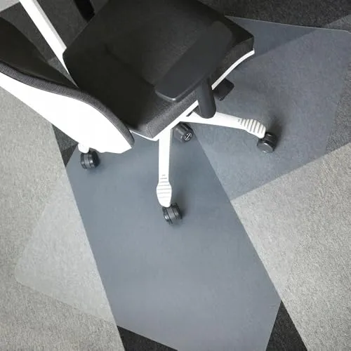 ZOLTA Bodenschutzmatte für Hartböden 0,5mm 100 x 140cm Halbtransparent - Schreibtischstuhl Unterlage - Bürostuhl Matte - Bodenmatte unter Bürostuhl und Schreibtisch - Schreibtischunterlage