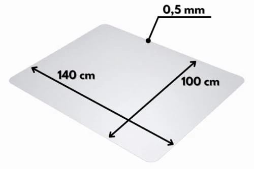 ZOLTA Bodenschutzmatte für Hartböden 0,5mm 100 x 140cm Halbtransparent - Schreibtischstuhl Unterlage - Bürostuhl Matte - Bodenmatte unter Bürostuhl und Schreibtisch - Schreibtischunterlage