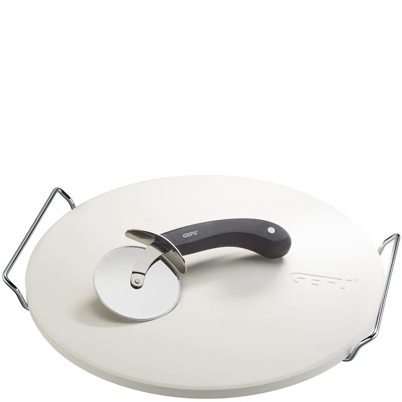 Gefu, Pizzastein mit Gestell + Pizzaschneider Darioso, rund D