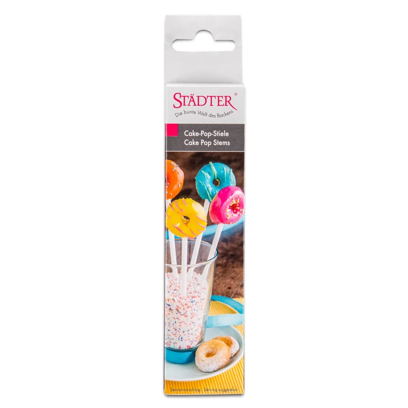 Städter, Cake-Pop Stiele 15cm, 50 Stück, Papier, weiß