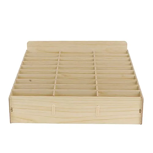 30 Gitter Handygarage Schule, Handy Hotel Aufbewahrungsbox Holz, Multi-Grid-Aufbewahrungsbox FüR Mobiltelefone, Klassenzimmer, BüRo, Schule (Wood color, 30 Grid)