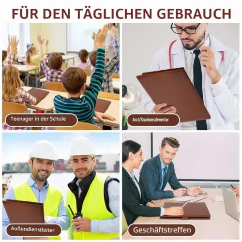 OFFCUP Schreibmappe A4 Konferenzmappe PU Kunstleder Klemmbrettmappe
