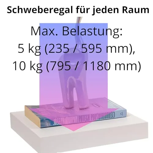 Velano Wandregal - Bücherregal - Schweberegal 79,5x23,5 Sonoma Eiche