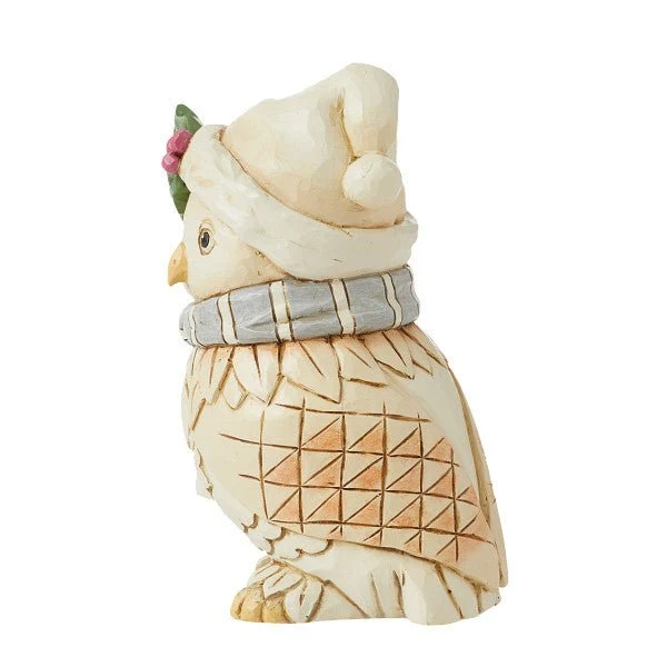 Jim Shore - Figur 'White Woodland Owl with Scarf Figurine - Weiße Waldkauz mit Schal Figur - 12cm' 2024