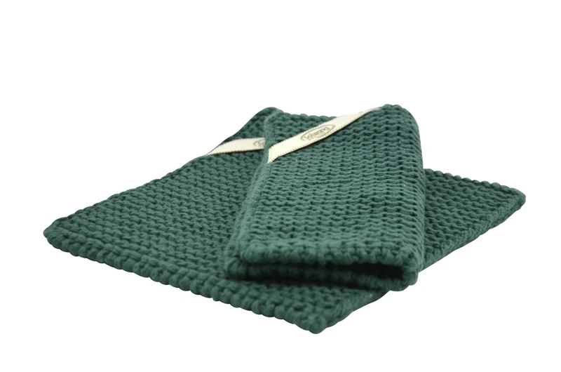 Solwang '2 Stück gestrickte Topflappen' Dark Petrol