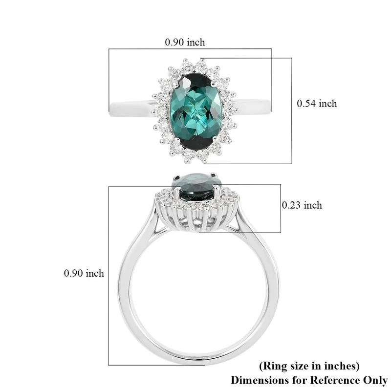 Rhapsody AAAA Indicolith und weißer Diamant-Ring, VS E-F, 950 Platin ca. 1.55 ct