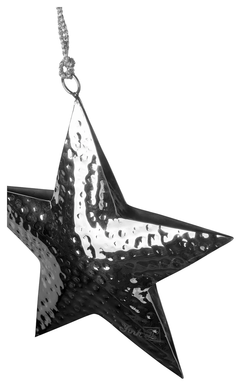 FINK, Jella Deko Stern, Edelstahl gehämmert, Höhe 16cm