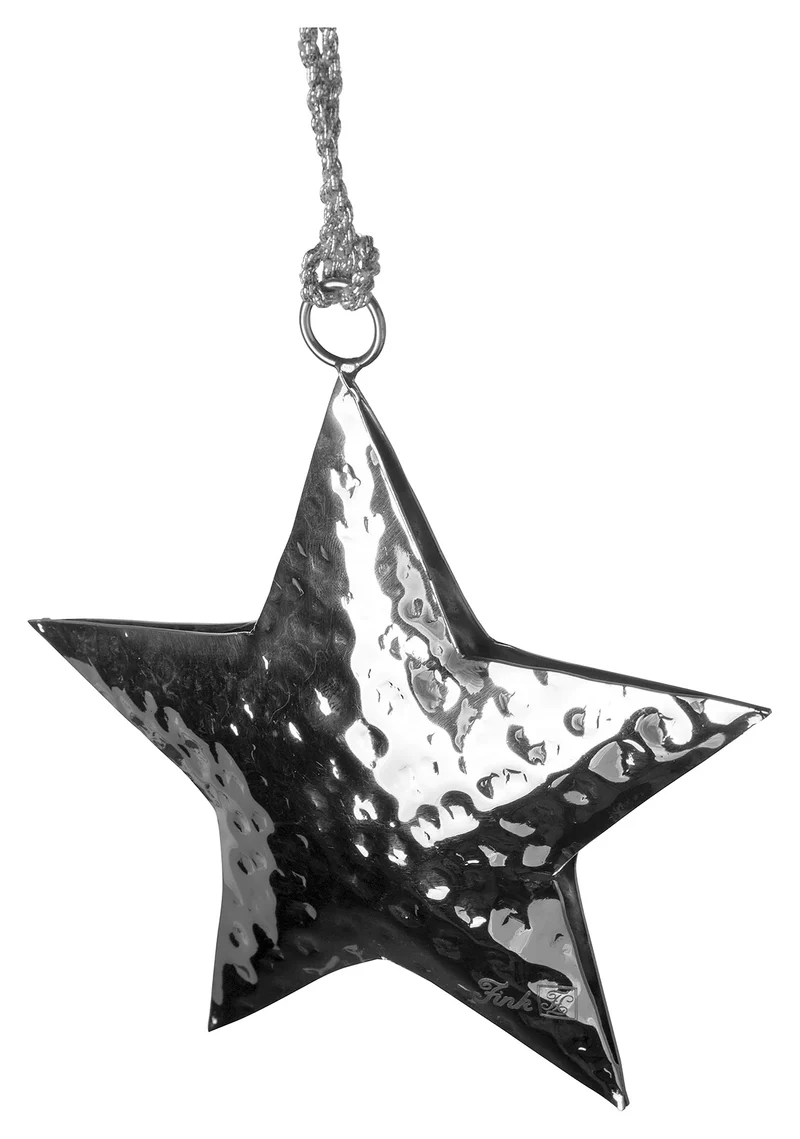 FINK, Jella Deko Stern, Edelstahl gehämmert, Höhe 11,5cm