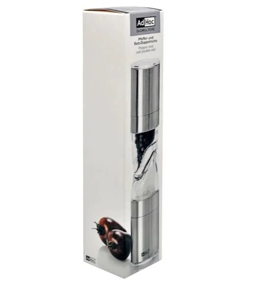 AdHoc, Pfeffer und Salz-Doppelmühle DUOMILL PURE, H22cm