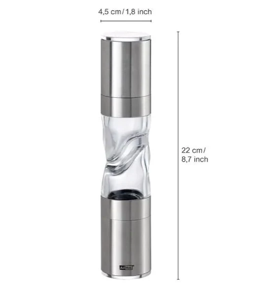 AdHoc, Pfeffer und Salz-Doppelmühle DUOMILL PURE, H22cm
