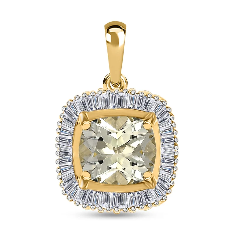 ILIANA AAA Turkizit und weißer Diamant SI G-H Anhänger, 750 Gelbgold ca. 2.66 ct