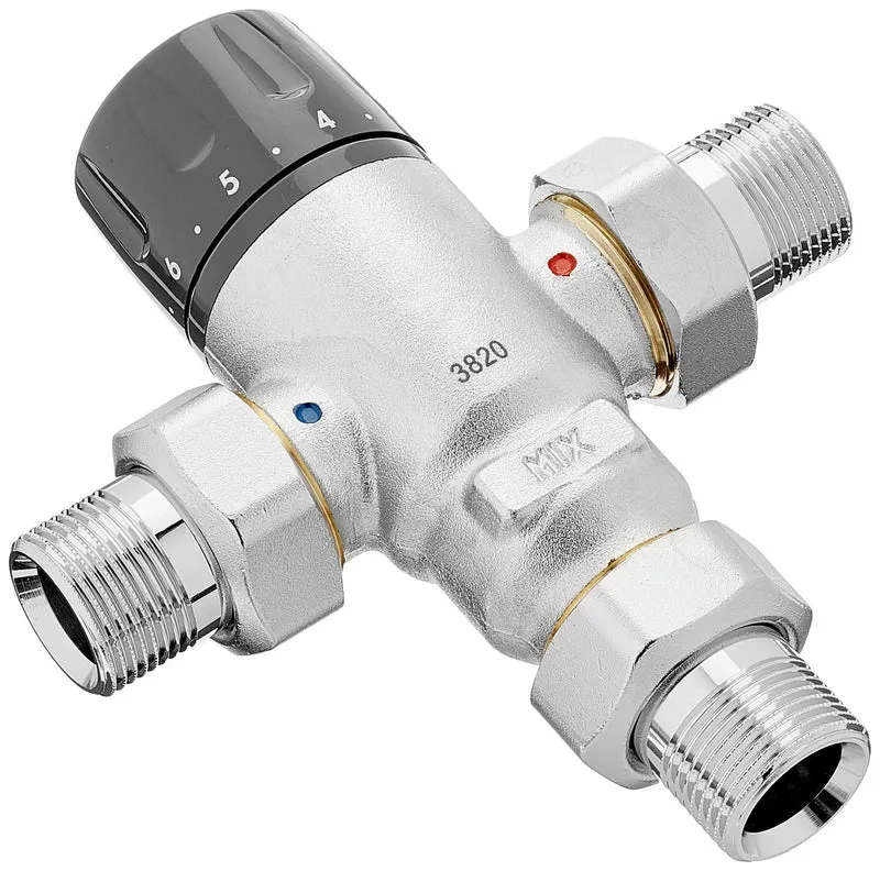Caleffi 521500 Thermomischer 3/4 Zoll 30 - 65 °C Verkalkungsunempfindlich Einstellbar Entzinkungsfreies