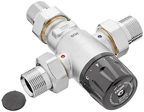 Caleffi 521500 Thermomischer 3/4 Zoll 30 - 65 °C Verkalkungsunempfindlich Einstellbar Entzinkungsfreies