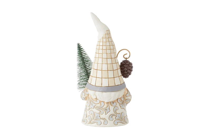 Jim Shore - Figur 'White Woodland Gnome with Sisal Tree - Gnome mit Sisalbaum - 17,5cm' 2024