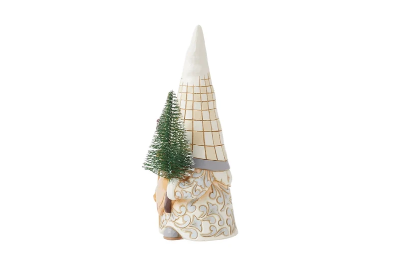 Jim Shore - Figur 'White Woodland Gnome with Sisal Tree - Gnome mit Sisalbaum - 17,5cm' 2024