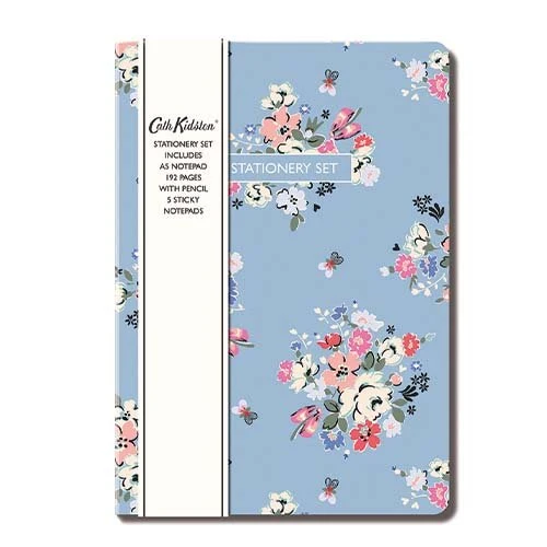 Sticky Notes Set inkl. Notizblock & Bleistift 192 Seiten A5, chic.mic, Blumendesign