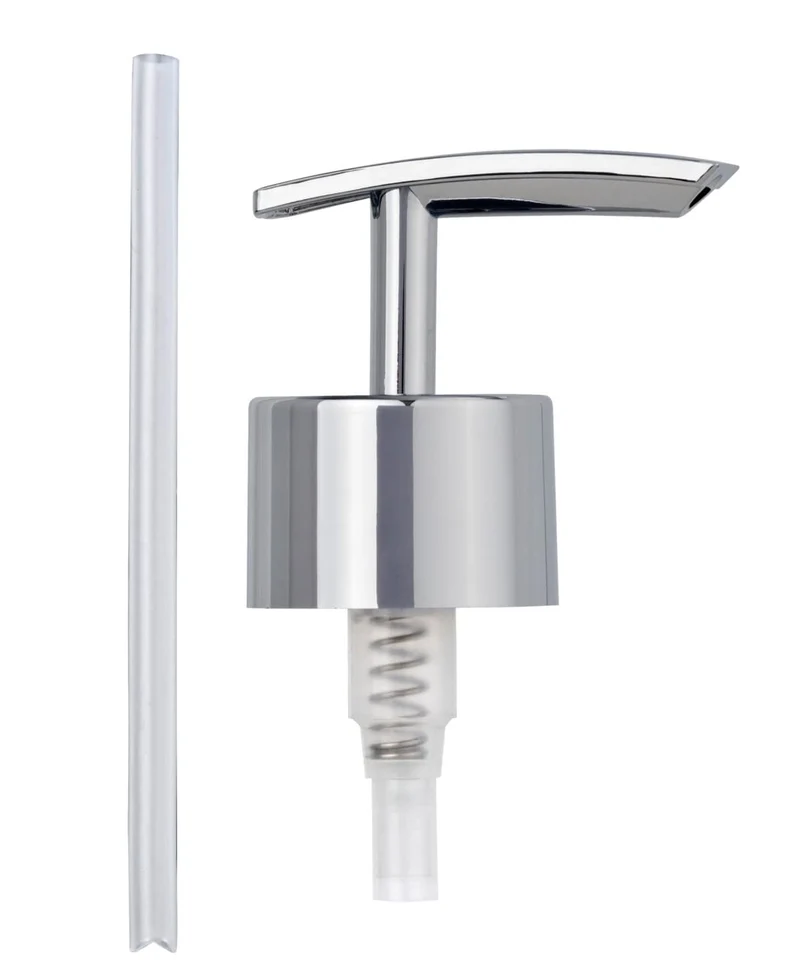 WENKO Ersatzpumpkopf Chrom Flach - Seifenpumpe, Kunststoff (ABS), 5.3 x 17 x 3.4 cm, Chrom, Silber