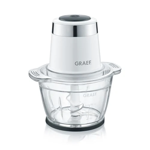 GRAEF Multi-Zerkleinerer CH501 Weiß Ideal zum Hacken, Schneiden und Mixen von Obst, Gemüse – Multi-Zerkleinerer