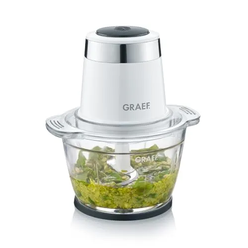 GRAEF Multi-Zerkleinerer CH501 Weiß Ideal zum Hacken, Schneiden und Mixen von Obst, Gemüse – Multi-Zerkleinerer
