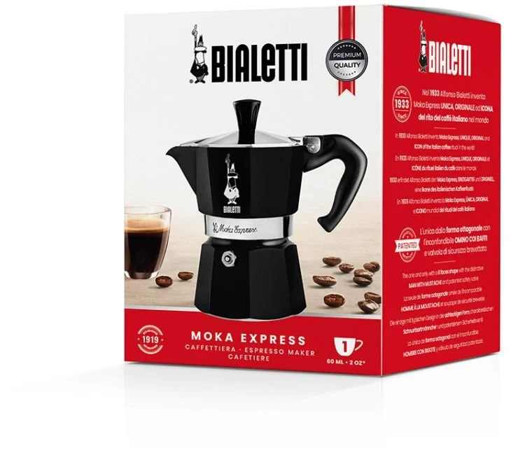 Bialetti 'Moka Express, Espressokocher Schwarz, 3 Tassen'