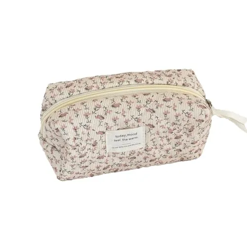 Blumenmuster Kulturtasche, Federmäppchen Bleistift, Kosmetiktasche, die Cartoon-Tasche ist Klein und süß und Kann als Spielzeugtasche, Schlüsseltasche Verwendet Werden, Geldtasche (Rosa)